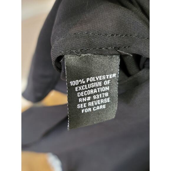 Premise Studio Tunic Blouse Women's Large Black White Long Sleeve Sheer Top - Picture 11 of 13